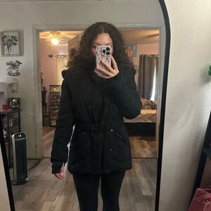 Black Belted Puffer Coat